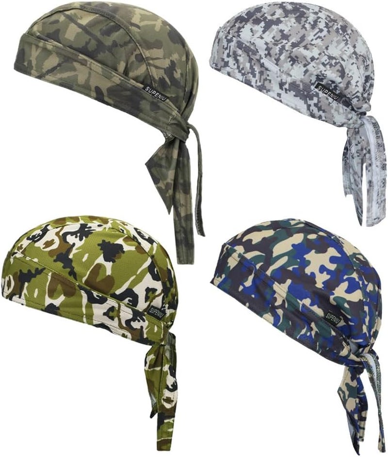 Supeniu Doo Rags Beanie Hats Skull Caps Dew Rag Bandana Helmet Liner Motorcycle Cycling Cap Do Rag Headwrap for Men and Women - Image 1